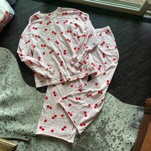 Pink Cherry Heart Sweat Set - Size XL